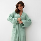 Халат женский муслиновый LoveLife, размер 42-44, цвет мятный, хлопок, 4-сл, 235 г/м² - Фото 5