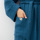 Халат женский муслиновый LoveLife, размер 46-48, синий, хлопок, 4-сл, 235 г/м² - Фото 11