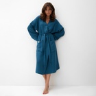 Халат женский муслиновый LoveLife, размер 46-48, синий, хлопок, 4-сл, 235 г/м² - Фото 7