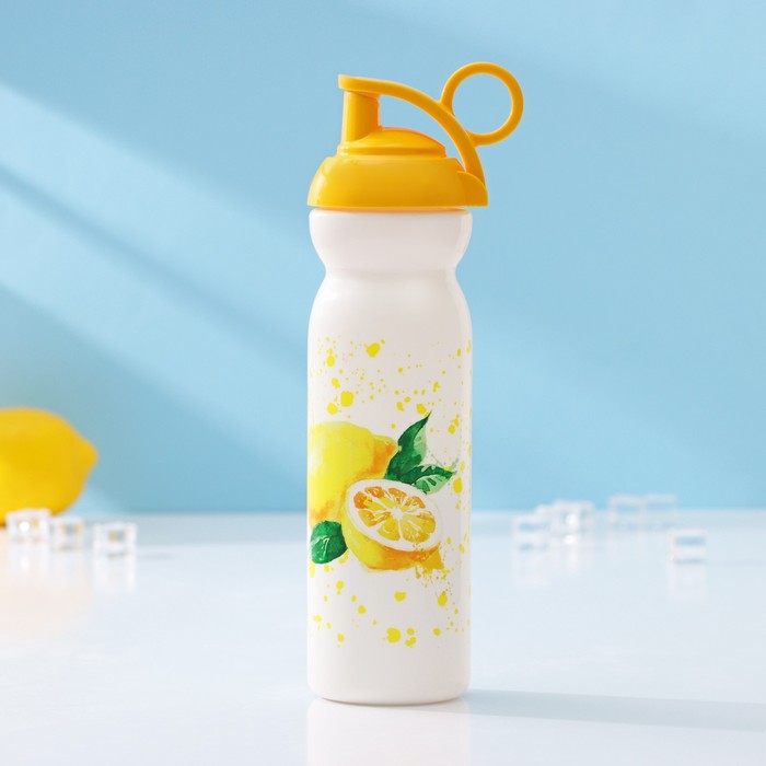 Бутылка для воды пластиковая «Фрукты», 680 мл, 9×7,1×26,7 см, цвет МИКС - Фото 1