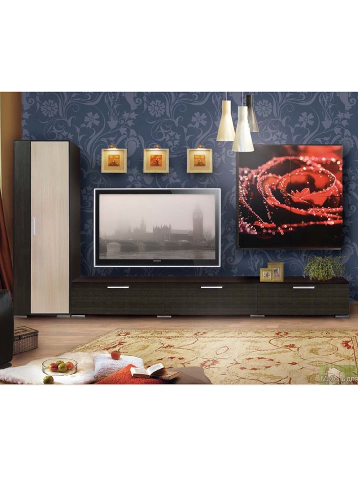 Шкаф навесной «Киото 904», фотопечать, 960×282×960 мм, цвет красный - Фото 1