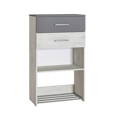 Тумба для обуви «Юнона 13.254», 631×350×1080 мм, цвет дуб белый крафт/серый шифер