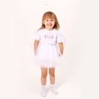 Карнавальный набор «Ангелочек»: футболка, юбка, крылья, ободок, термонаклейка, рост 98–110 см - Фото 4