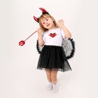 Карнавальный набор «Дьяволёнок»: футболка, юбка, ободок, крылья, жезл, рост 98–110 см - Фото 5