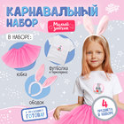 Карнавальный набор «Милый зайчик»: футболка, юбка, ободок, термонаклейка, рост 98–110 см - фото 108988668