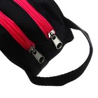 Пенал мягкий 2 отделения, 100 х 220 х 70 мм, объёмный, с ручкой,Calligrata Black, "Черный-фуксия" - Фото 6