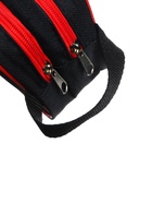 Пенал школьный Calligrata Black «Чёрно-красный», мягкий, 2 отделения, 100×220×70 мм, объёмный, с ручкой - Фото 5