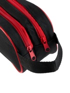 Пенал школьный Calligrata Black «Чёрно-красный», мягкий, 2 отделения, 100×220×70 мм, объёмный, с ручкой - фото 119366513