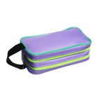 Пенал мягкий 2 отделения, 100 х 220 х 70 мм, объёмный, с ручкой,Calligrata,"Фиолетово-зеленый" 9423417