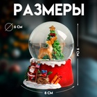 Снежный шар новогодний стеклянный «Олень у нарядной ёлочки», полистоун, 7×8×9 см - Фото 2