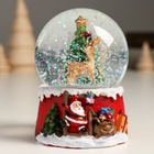 Снежный шар новогодний стеклянный «Олень у нарядной ёлочки», полистоун, 7х8х9 см 9472955