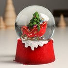Сувенир полистоун водяной шар "Сани Деда Мороза с подарками" 7х8х9 см - Фото 3