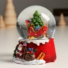 Сувенир полистоун водяной шар "Сани Деда Мороза с подарками" 7х8х9 см - Фото 4
