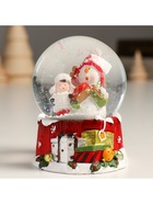 Снежный шар новогодний стеклянный «Снеговик с мальчишкой», 7?8?9 см (комплект 6 шт) - фото 50305781