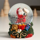 Сувенир свет полистоун водяной шар "Дед Мороз с мешком на плече" 7х8х9 см - Фото 5