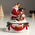 Сувенир полистоун музыка механический, крутится "Дед Мороз играет на скрипке" 11х11х14 см - Фото 1