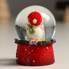 Сувенир полистоун водяной шар "Снеговичок в красном колпаке" 4,5х4,5х6,5 см - Фото 3