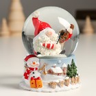 Сувенир полистоун водяной шар "Дед Мороз со скрипкой" 7х8х9 см - фото 109008960