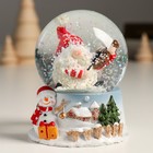 Сувенир полистоун водяной шар "Дед Мороз со скрипкой" 7х8х9 см - Фото 5