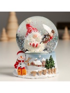 Снежный шар новогодний стеклянный «Дед Мороз со скрипкой», 7?8?9 см (комплект 6 шт) - фото 50305786