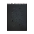 Скетчбук А4, 30 черных листов на гребне, "Паттерн", твердая подложка, плотность 110 гр., МИКС - фото 22783365