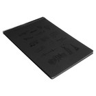 Скетчбук А4, 30 черных листов, плотность 110 гр, твердая подложка, на гребне,Паттерн МИКС - фото 7364235