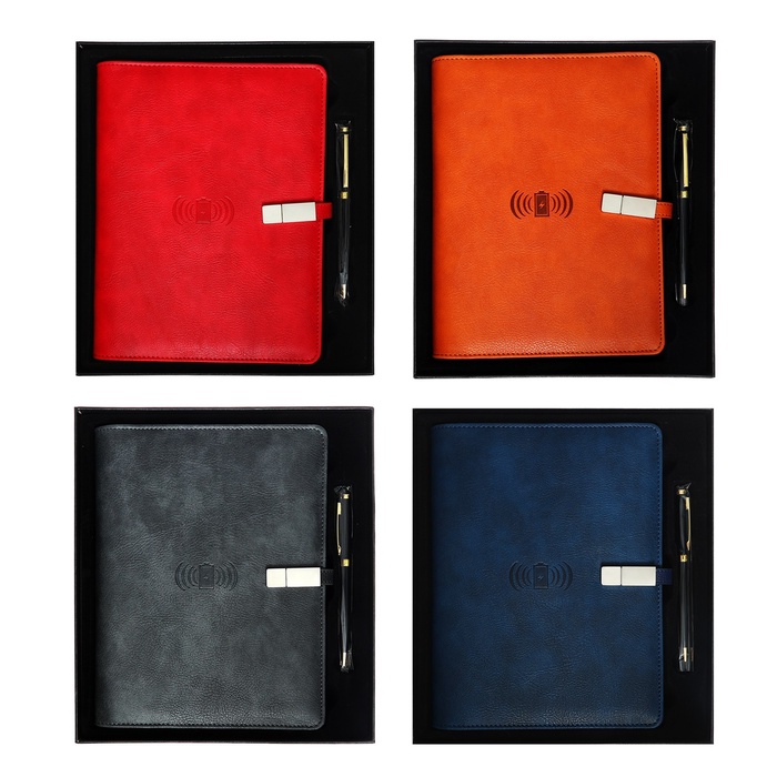 Ежедневник-органайзер в подарочной упаковке, А5, 140 листов, с ручкой, флешкой и зарядкой, обложка ПВХ, МИКС - Фото 1