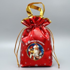 Пакет-мешок из нетканного материала «Дедушка Мороз», 25 х 32 см, Новый год
