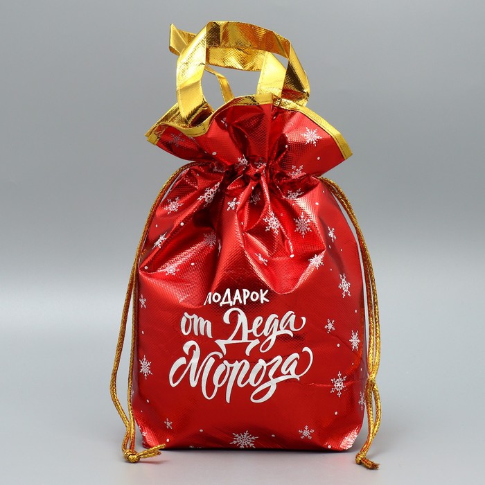 Пакет-мешок из нетканного материала «Подарок от Деда Мороза», 25 × 32 см - Фото 1