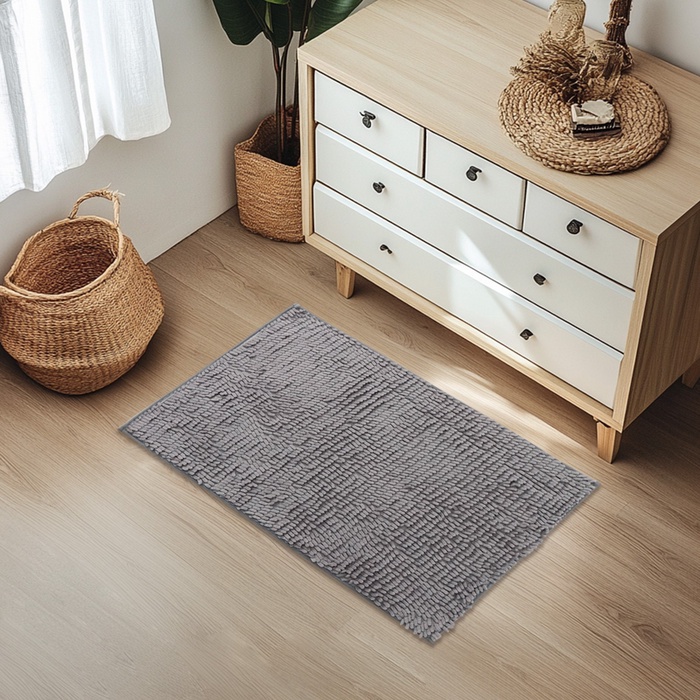 Коврик для дома Доляна «Букли длинные», 50×80 см, длина букли 2 см, светло-серый - Фото 1