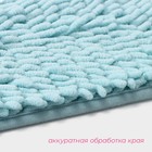 Коврик для ванной Доляна «Букли длинные», 50×80 см, длина букли 2 см, цвет голубой - Фото 4