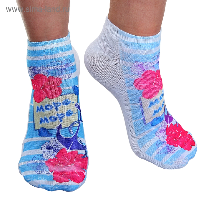 Носки женские "Collorista" Море, р-р 36-39 80% хл, 20%п/э - Фото 1