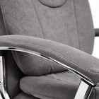Кресло офисное для руководителя SOFTY LUX, с подлокотниками, на колёсиках, флок, цвет серый, 29 - Фото 7