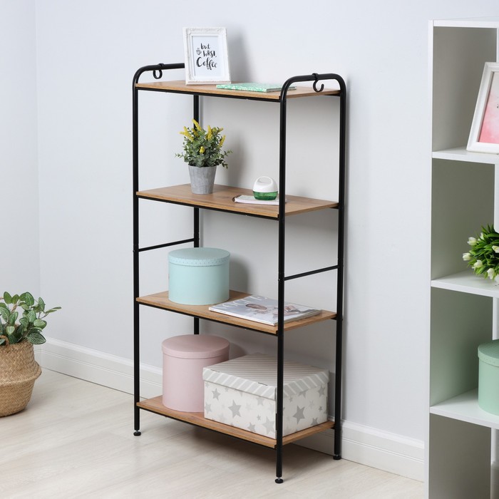 Стеллаж «Валенсия 24W», 65,5×30×120,5 см, чёрный - Фото 1