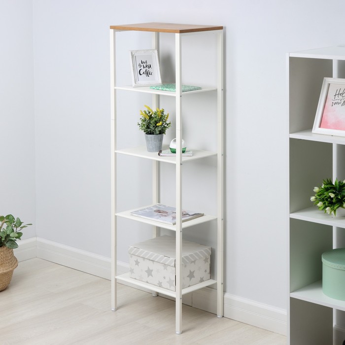 Стеллаж «Торонто 15», 47×30×146.5 см, белый - Фото 1