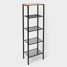 Стеллаж «Торонто 15», 47×30×146.5 см, чёрный - Фото 1