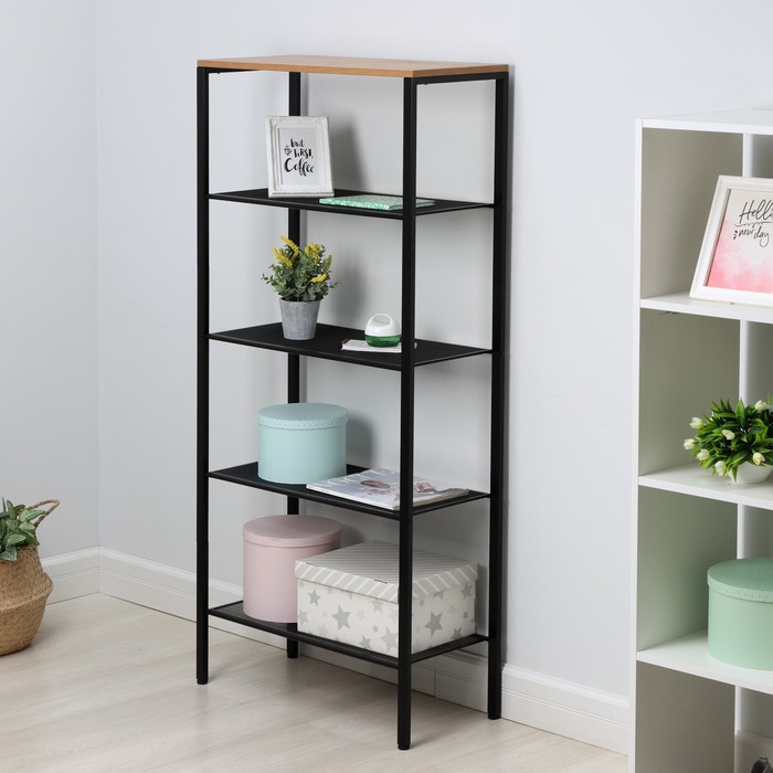 Стеллаж «Торонто 25», 67×30×146.5 см, чёрный - Фото 1