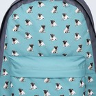 Рюкзак текстильный Мопсы, с карманом, цвет серый - Фото 3