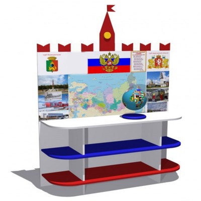 Патриотический уголок, 1200×300×1500 мм, цвет белый/синий/красный