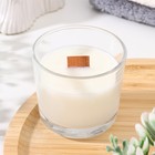 Свеча из соевого воска в стакане с деревянным фитилем "Весенний ландыш", 65 гр - фото 320056434