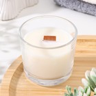 Свеча из соевого воска в стакане с деревянным фитилем "Сандаловое дерево", 65 гр - фото 10957298