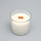 Свеча из соевого воска в стакане с деревянным фитилем "Ванильный капучино", 65 гр - Фото 3