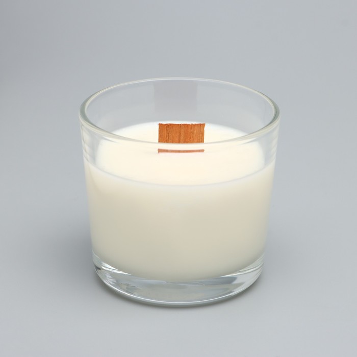 Свеча из соевого воска в стакане с деревянным фитилем "Нежная орхидея", 65 гр - фото 1903448876