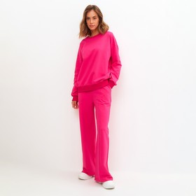 Комплект женский (свитшот/брюки), цвет фуксия, размер 46