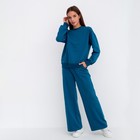 Комплект женский (свитшот/брюки), цвет петроль, размер 48 - фото 3086847