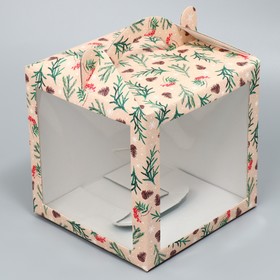 Коробка кондитерская с окном, сундук, «С Новым годом!» 20 х 20 х 20 см