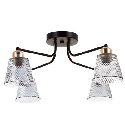 Люстра «Адель» 4×40 Вт Е27 черный/золото 45×45×25 см