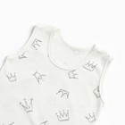 Комплект детский (майка, трусы на подгузник), цвет бежевый/корона, рост 68 см - фото 24387006