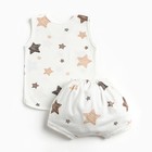 Комплект детский (майка, трусы на подгузник), цвет молочный/звезда, рост 74 см - фото 25277599