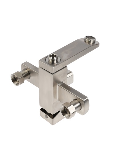 Смеситель для ванны ZEIN, квадрат, короткий излив, с душевым набором, нержавеющая сталь, сатин